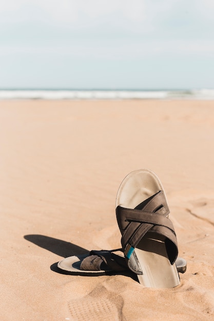 Foto gratuita concetto di spiaggia con sandalo