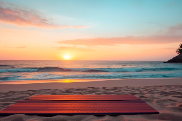 Foto gratuita scena sulla spiaggia per la mediazione yoga