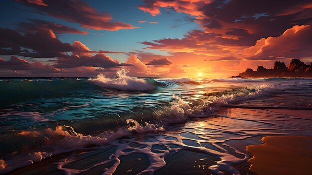 beach seascape painting background