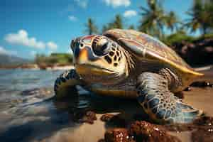 Free photo beach turtle wallpaper