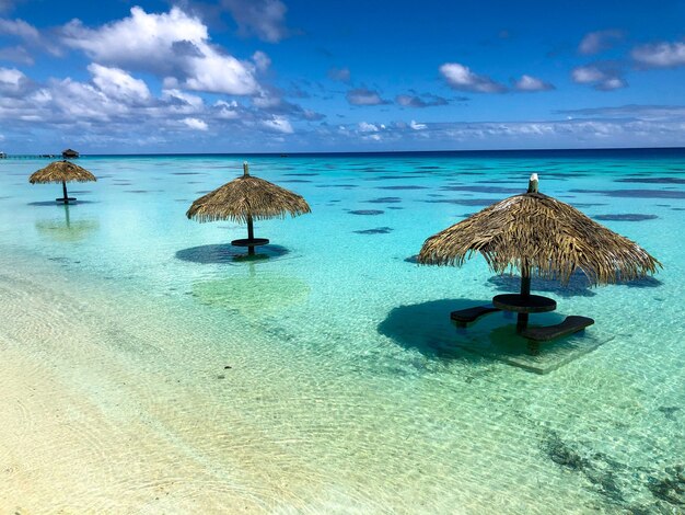 Beach Umbrella in Fakarawa Lagoon