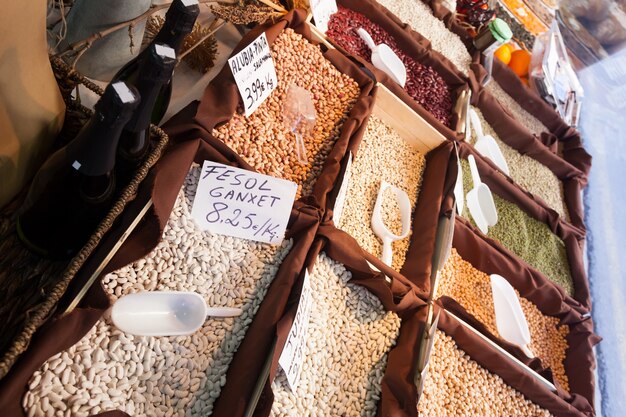 beans in shop window