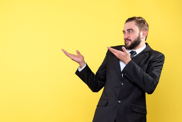 Bearded man mocking something