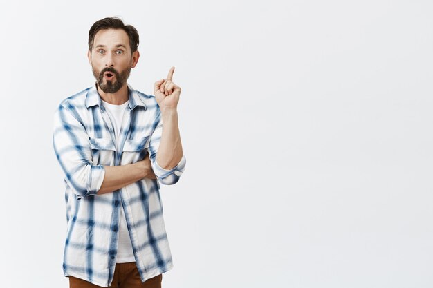 bearded mature man posing