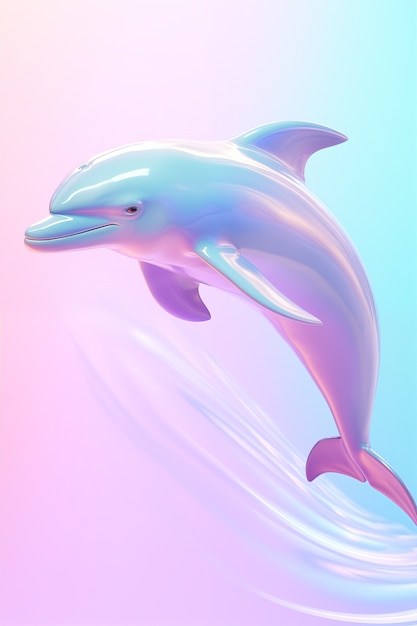 Free photo beautiful 3d dolphin