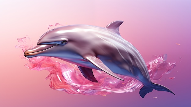 Free photo beautiful 3d dolphin