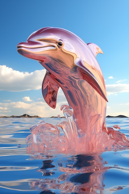 Бесплатное фото Красивый 3d дельфин