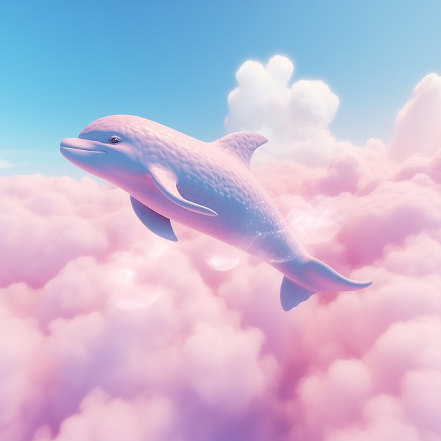 Free photo beautiful 3d dolphin