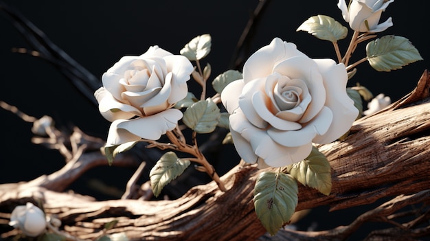 아름다운 3D 장미 꽃 배열