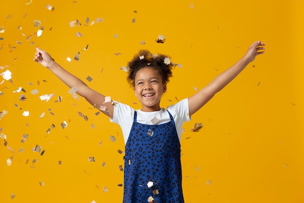 Beautiful and adorable girl celebrating life