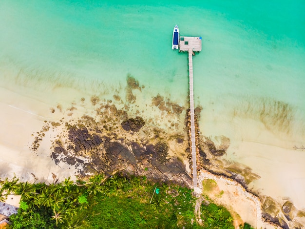 Beautiful Aerial view of beach and sea