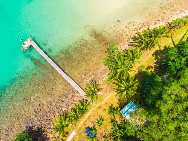 Beautiful Aerial view of beach and sea