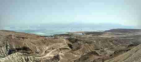 Foto gratuita bella vista aerea della zona del mar morto israele