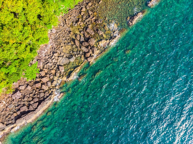 Бесплатное фото Красивый вид с воздуха на пляже