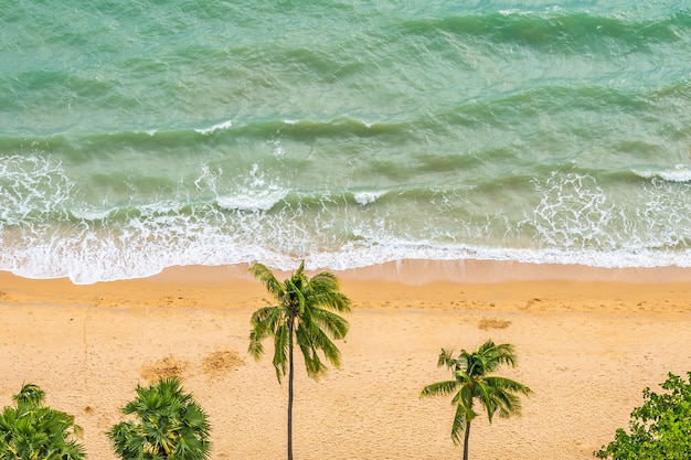 Free photo beautiful aerial view of tropical beach sea