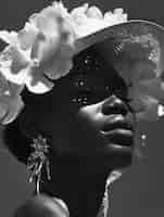 Free photo beautiful african woman monochrome portrait