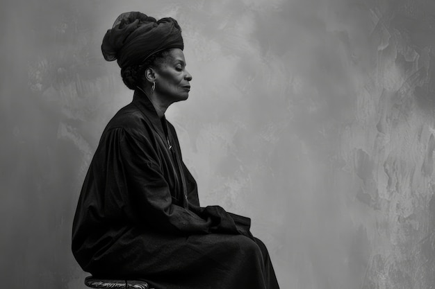 Foto gratuita ritratto monocromatico di una bella donna africana