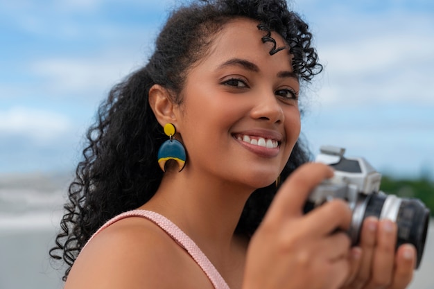 Free photo beautiful afro culture woman