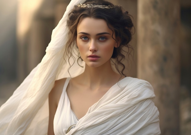 Beautiful ancient greece woman portrait