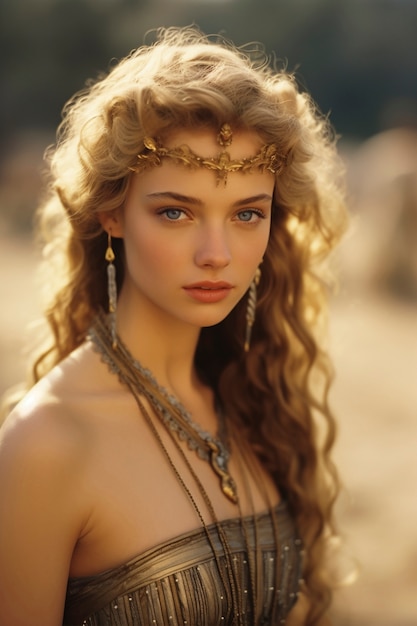 Beautiful ancient greece woman portrait