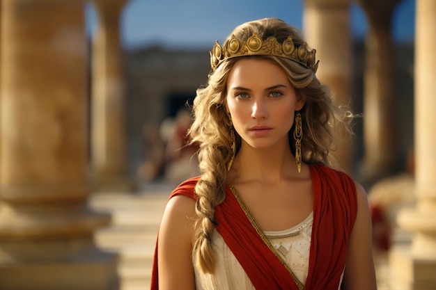 Free photo beautiful ancient greece woman portrait