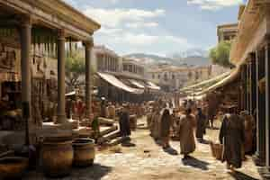 Free photo beautiful ancient greek cityscape