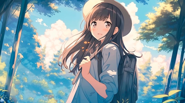 beautiful anime character cartoon scene