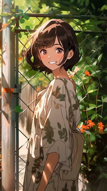 Beautiful anime character cartoon scene