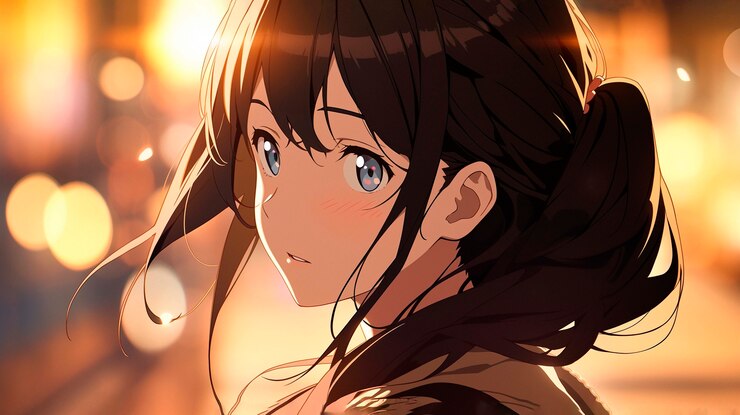 Free Photo beautiful anime woman cartoon scene