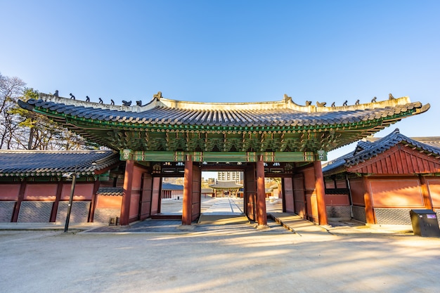 Beautiful architecture building Changdeokgung palace in Seoul city