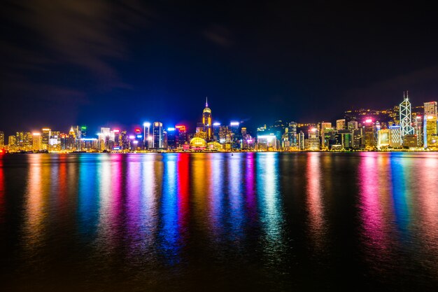 Beautiful architecture building cityscape in hong kong city