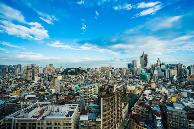마카오 시티의 아름 다운 건축 건물 도시 풍경