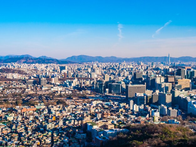 Beautiful Architecture building cityscape in Seoul city