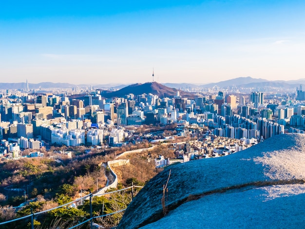 Beautiful Architecture building cityscape in Seoul city