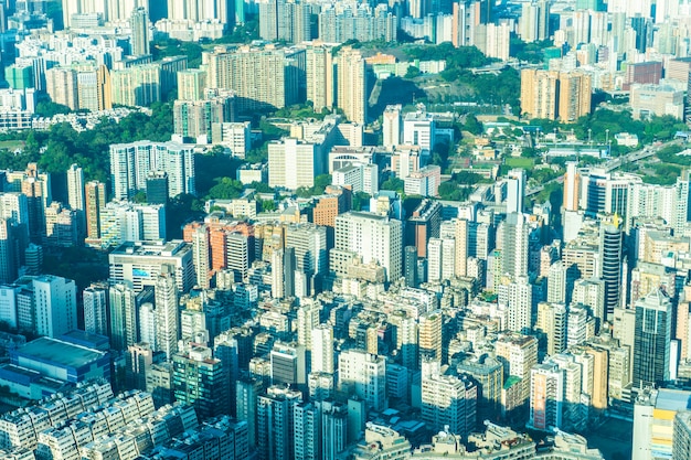 香港の街のスカイラインの美しい建築物建物外景観