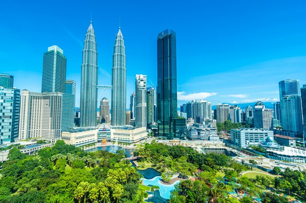 Beautiful architecture building exterior in Kuala Lumpur city in Malaysia