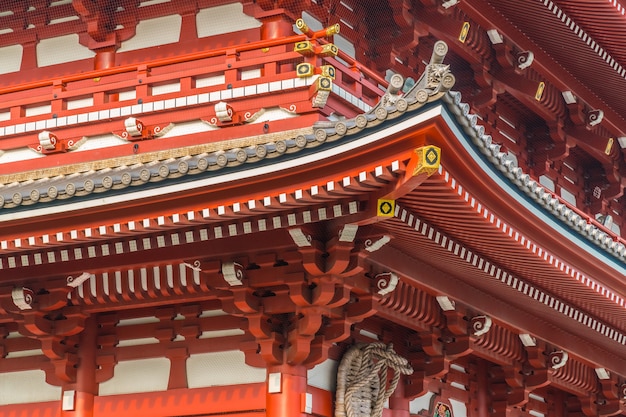 Красивая архитектура здания храма Сэнсодзи является известным местом для посещения в районе Асакуса