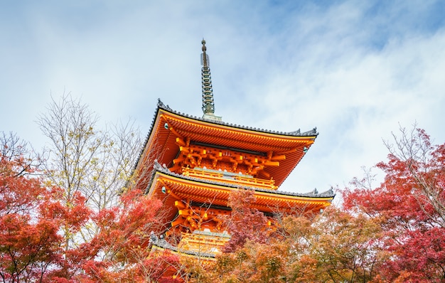 Beautiful Architecture in Kiyomizu-dera Temple Kyoto, Japan