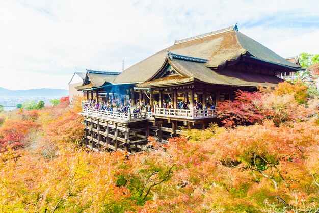 Beautiful Architecture in Kiyomizu temple at Kyoto Japan