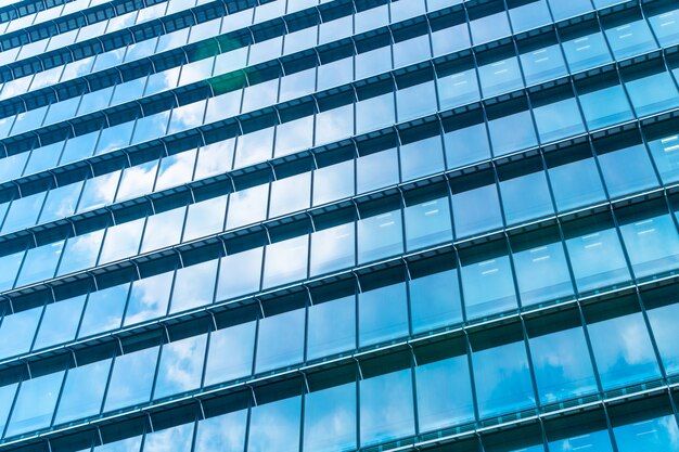 Beautiful architecture office building skyscraper with window glass pattern