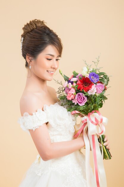 Beautiful asian bride portrait