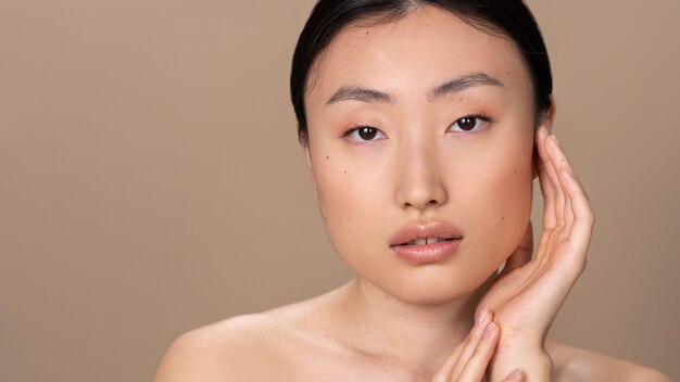 Beautiful asian woman with clear skin