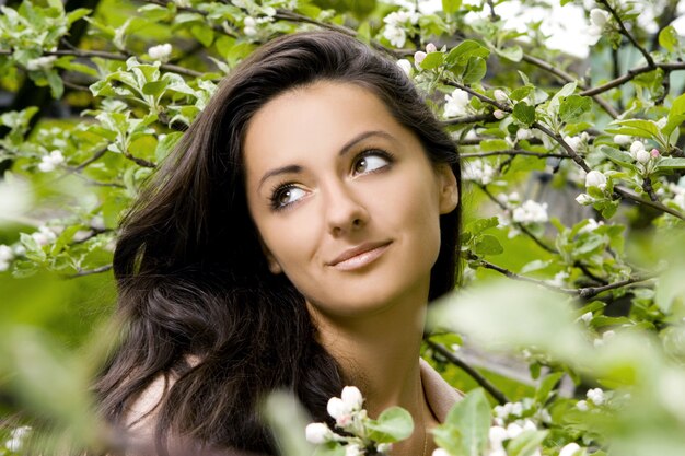 Beautiful and attractive woman in the park