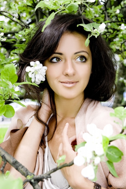 Beautiful and attractive woman in the park