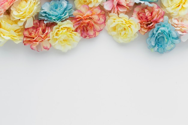 Beautiful background made with flowers with copyspace