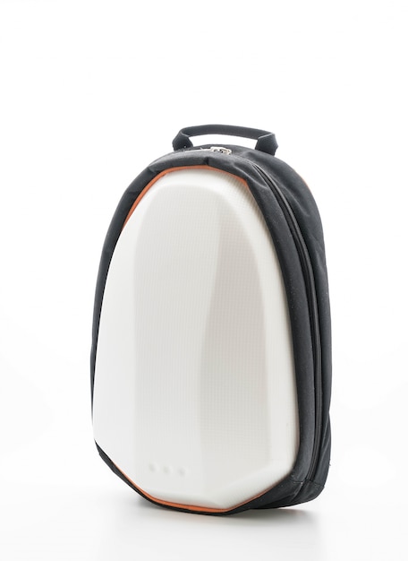 beautiful backpack on white