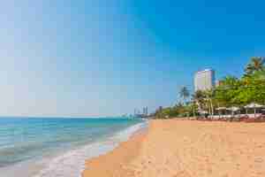 Foto gratuita bellissima spiaggia e mare con palme