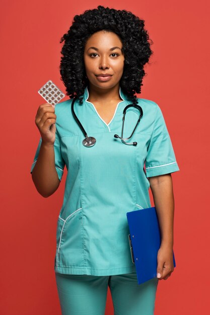 Beautiful black nurse portrait