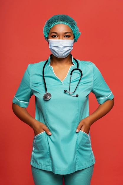 Beautiful black nurse portrait