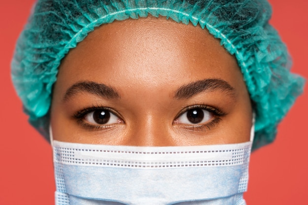 Beautiful black nurse portrait